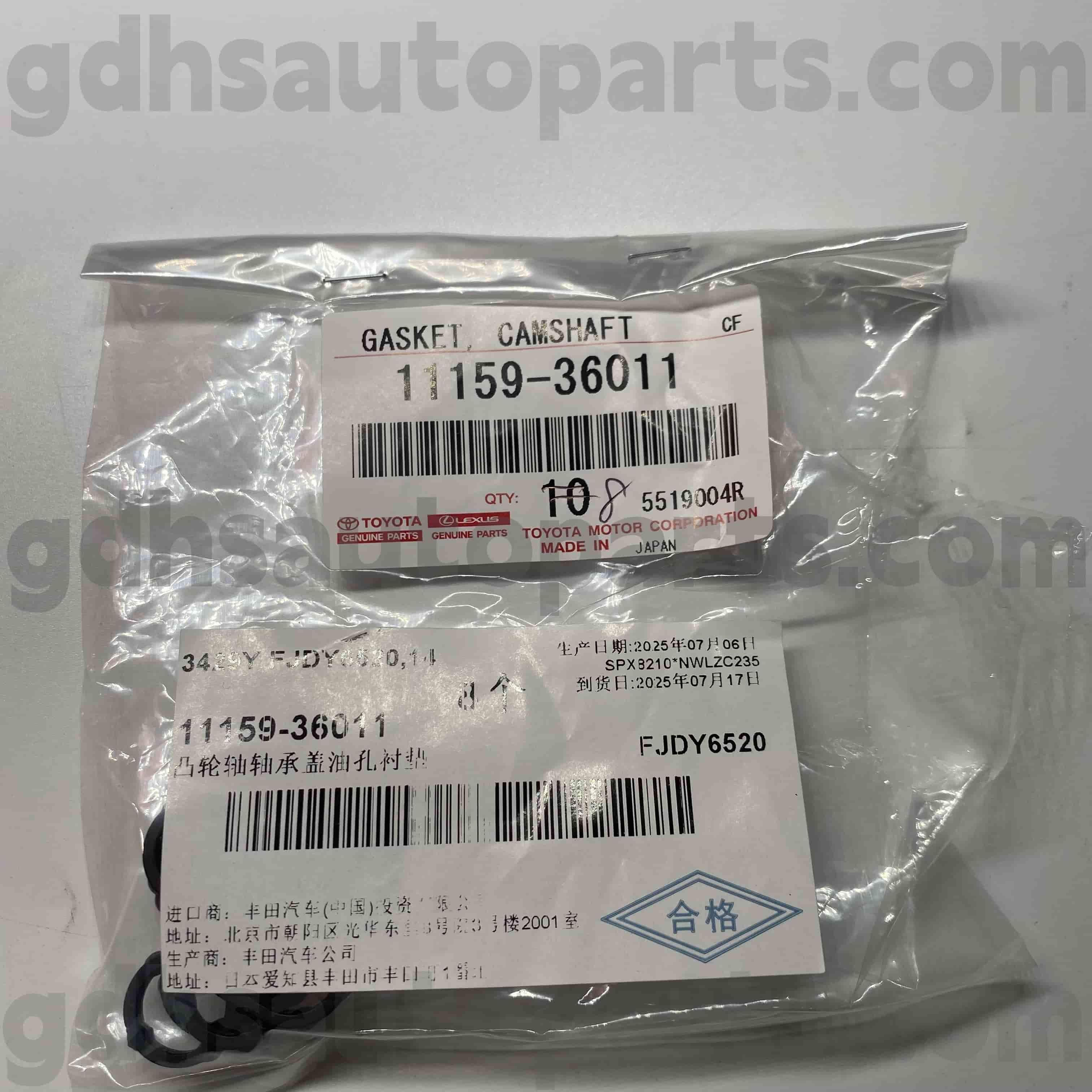 11159-36011 Toyota Parts Ring Ring Rubber do Highlander, Harrier/Hybrid, Camry Chassis uimh. Ayh30