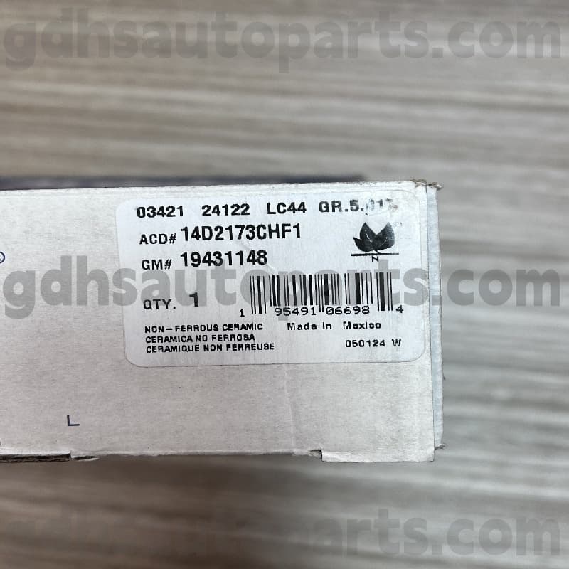14D2173CHF1 PAD BRAKE ACDELCO le haghaidh Escalade OE uimh. 19431148