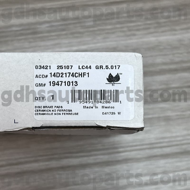 14D2174CHF1 PAD Brake Acdelco do Escalade OE Uimh.19241013